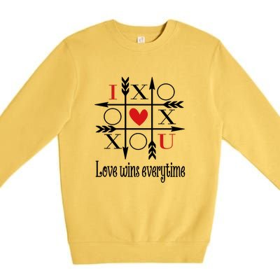 Love Wins Everytime Valentine's Day Gift Premium Crewneck Sweatshirt