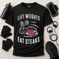 Lift Weights Eat Steaks Cooling Performance Crew T-Shirt