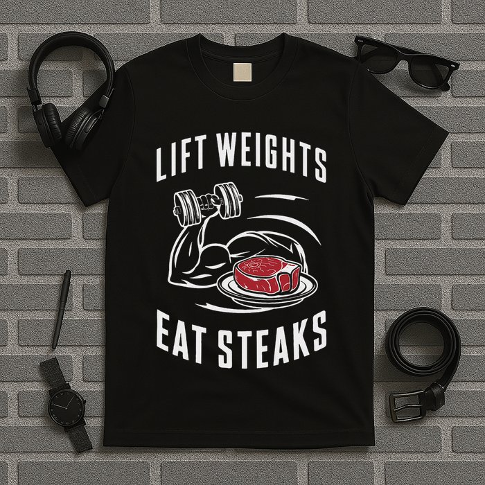 Lift Weights Eat Steaks T-Shirt
