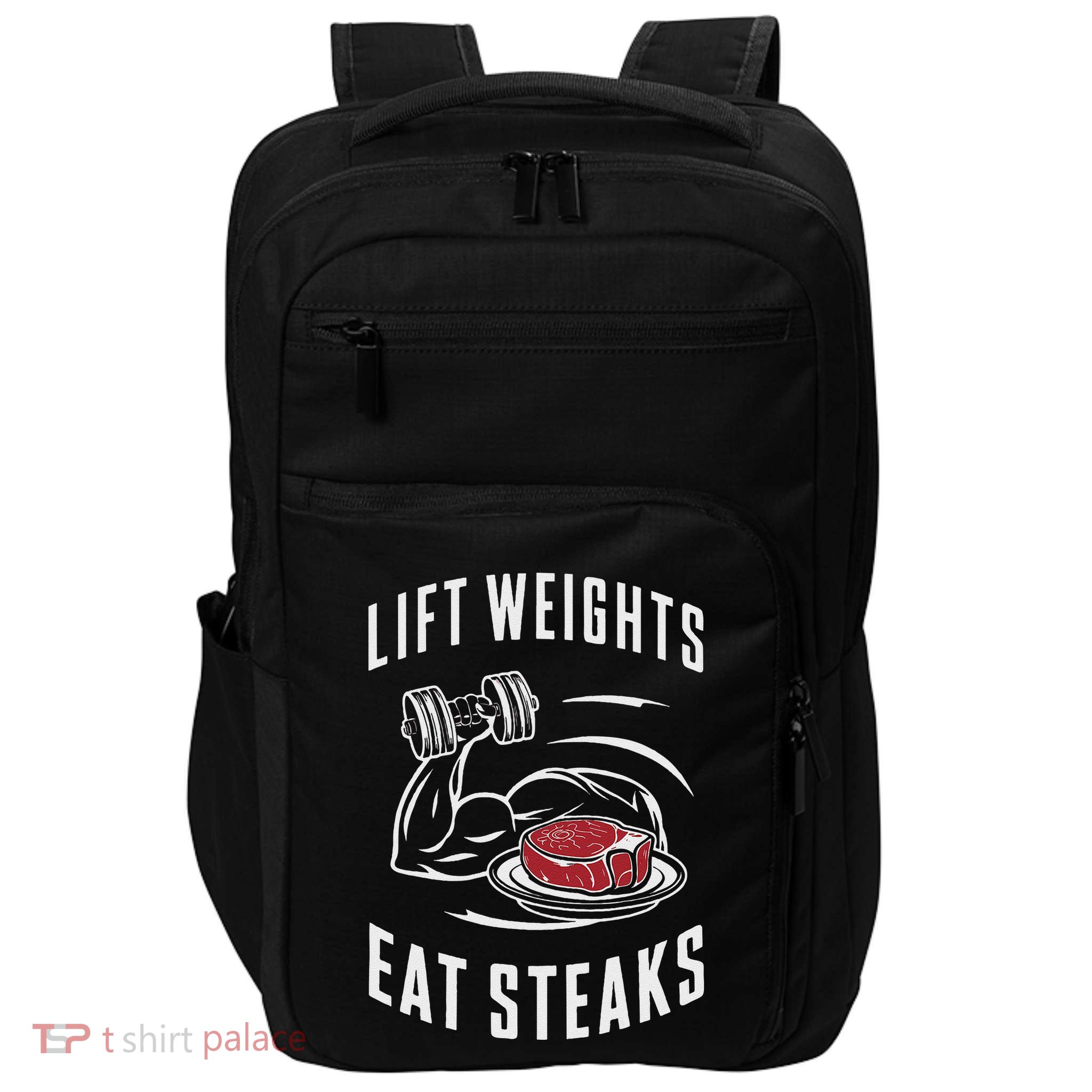 Lift Weights Eat Steaks Impact Tech Backpack