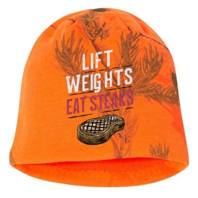 Lift Weights Eat Steaks Kati - Camo Knit Beanie