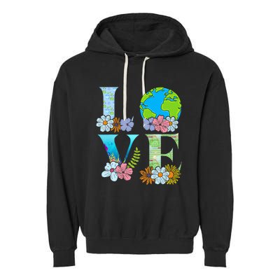 Love World Earth Day 2024 Planet Garment-Dyed Fleece Hoodie