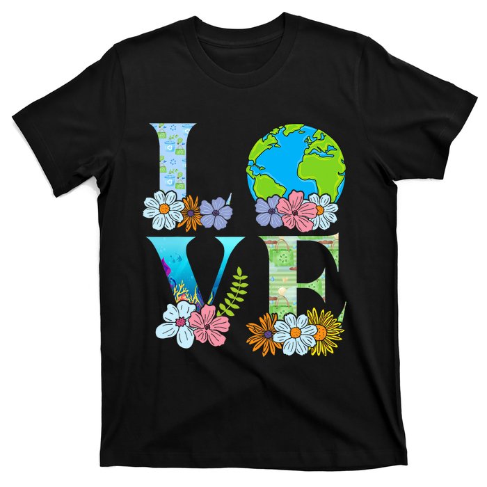 Love World Earth Day 2024 Planet T-Shirt