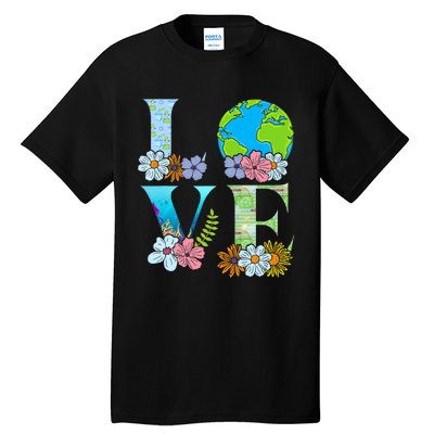 Love World Earth Day 2024 Planet Tall T-Shirt