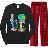 Love World Earth Day 2024 Planet Long Sleeve Pajama Set