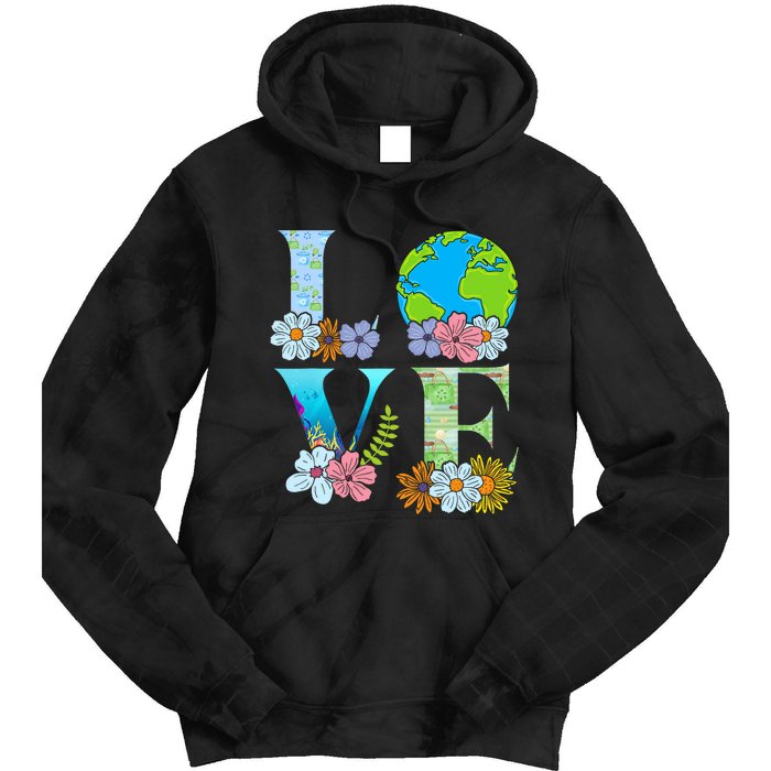 Love World Earth Day 2024 Planet Tie Dye Hoodie