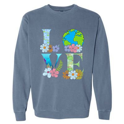 Love World Earth Day 2024 Planet Garment-Dyed Sweatshirt