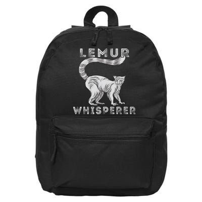 Lemur Whisperer Funny Lemur Lover Lemur Monkey 16 in Basic Backpack