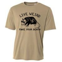 Live Weird Fake Your Death Cool Graphic Awesome Opossum Cooling Performance Crew T-Shirt