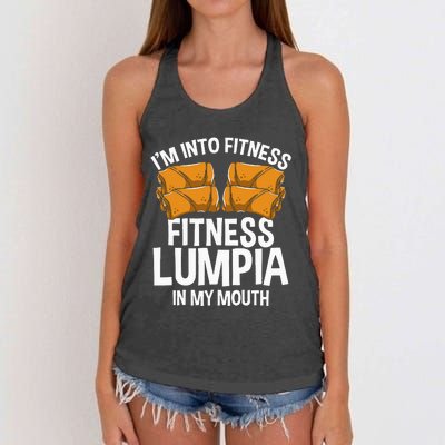 Lumpia Wrappers Filipina Food Philipino Snacks Manila Lumpia Women's Knotted Racerback Tank