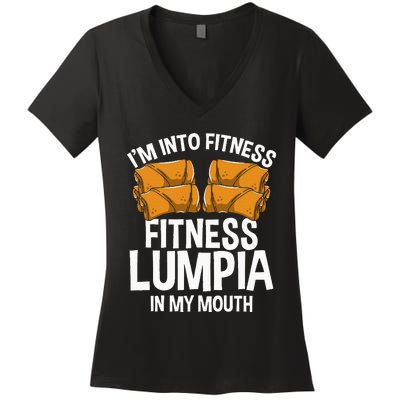 Lumpia Wrappers Filipina Food Philipino Snacks Manila Lumpia Women's V-Neck T-Shirt