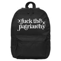 Libby Wishes Fuck The Patriarchy Vintage Feminist Women 16 in Basic Backpack