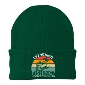 Life Without Fishing I DonT Think So Fisherman Fish Lover Knit Cap Winter Beanie