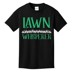 Lawn Whisperer Funny Mowing Landscaping Grass Mower Gardener Kids T-Shirt