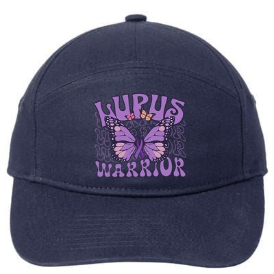 Lupus Warrior Fighter Purple Butterflies Support Flower 7-Panel Snapback Hat