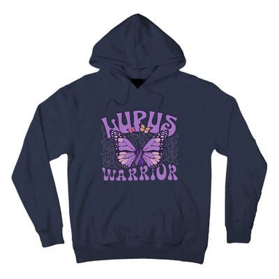 Lupus Warrior Fighter Purple Butterflies Support Flower Tall Hoodie