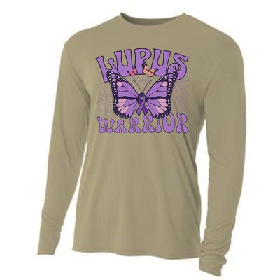 Lupus Warrior Fighter Purple Butterflies Support Flower Cooling Performance Long Sleeve Crew