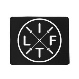 Lift Weightlifting Fitness Barbells Crossed Circle Mousepad