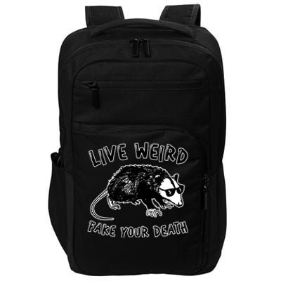 Live Weird Funny Retro Possum Animal Opossum Cute Impact Tech Backpack