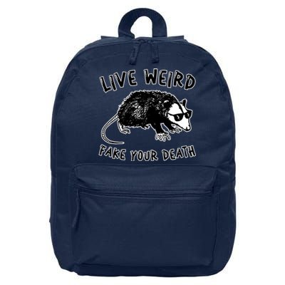 Live Weird Funny Retro Possum Animal Opossum Cute 16 in Basic Backpack