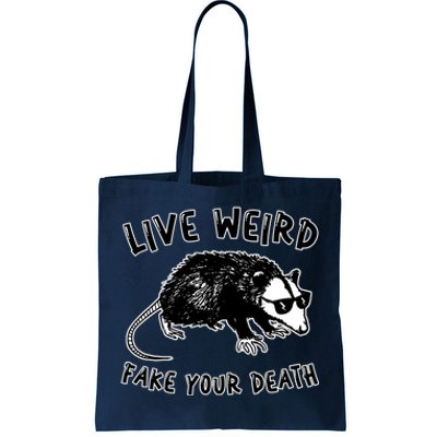 Live Weird Funny Retro Possum Animal Opossum Cute Tote Bag