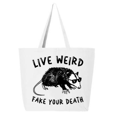 Live Weird Funny Retro Possum Animal Opossum Cute 25L Jumbo Tote