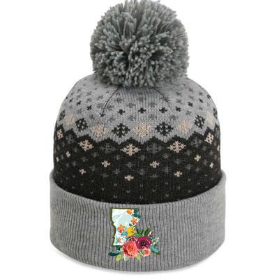 Louisiana Watercolor Flower The Baniff Cuffed Pom Beanie