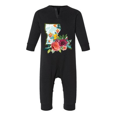 Louisiana Watercolor Flower Infant Fleece One Piece