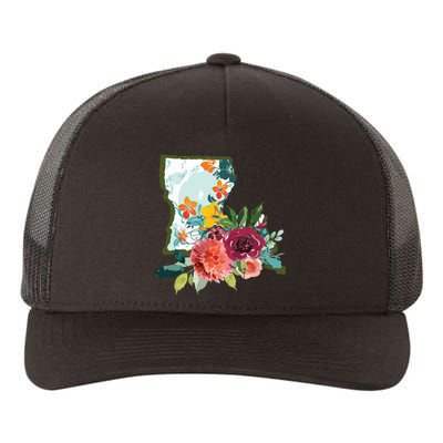 Louisiana Watercolor Flower Yupoong Adult 5-Panel Trucker Hat