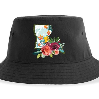 Louisiana Watercolor Flower Sustainable Bucket Hat