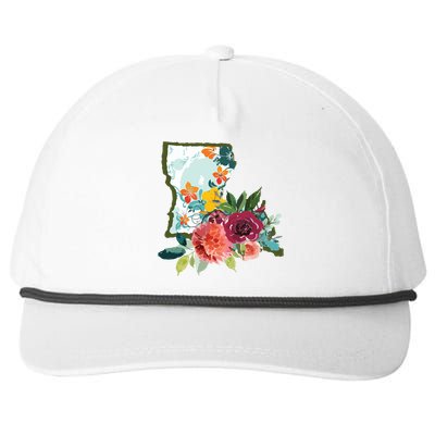 Louisiana Watercolor Flower Snapback Five-Panel Rope Hat