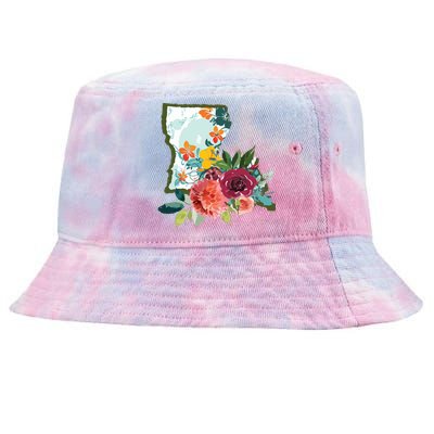 Louisiana Watercolor Flower Tie-Dyed Bucket Hat