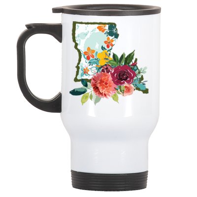 Louisiana Watercolor Flower Stainless Steel Travel Mug