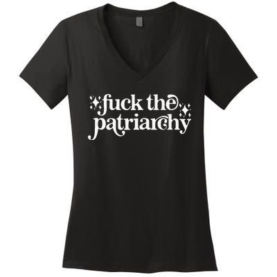 Libby Wishes Fuck The Patriarchy Vintage Feminist Women Women's V-Neck T-Shirt