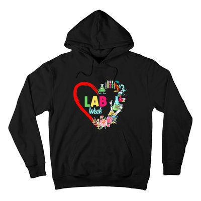 Lab Week Floral Lab Tech Medical Laboratory Hospital Office Lab Week Hoodie