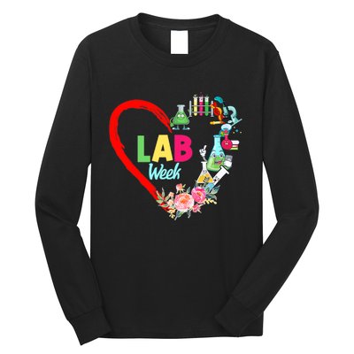 Lab Week Floral Lab Tech Medical Laboratory Hospital Office Lab Week Long Sleeve Shirt