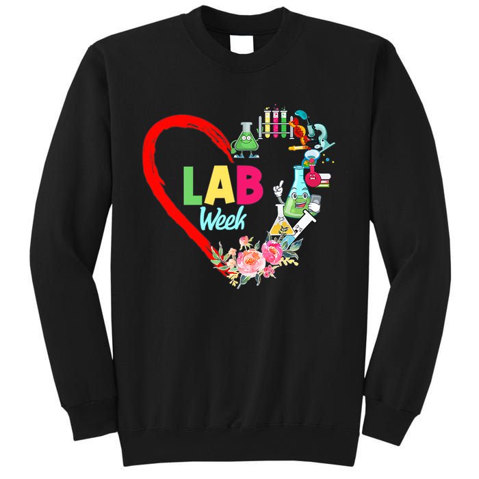 Lab Week Floral Lab Tech Medical Laboratory Hospital Office Lab Week Sweatshirt