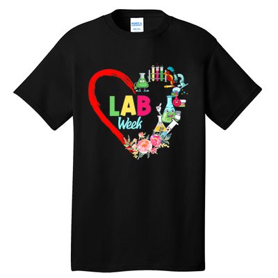 Lab Week Floral Lab Tech Medical Laboratory Hospital Office Lab Week Tall T-Shirt