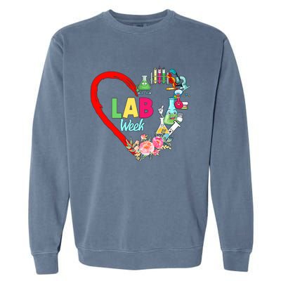 Lab Week Floral Lab Tech Medical Laboratory Hospital Office Lab Week Garment-Dyed Sweatshirt