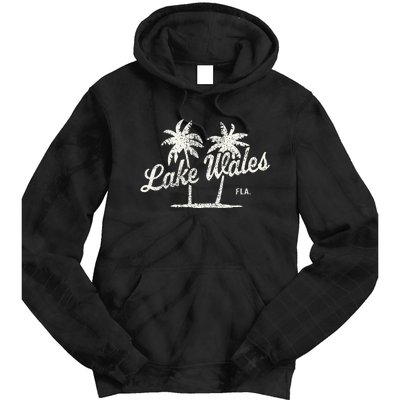 Lake Wales Florida Vintage 70s Palm Trees Tie Dye Hoodie