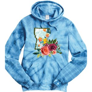 Louisiana Watercolor Flower Tie Dye Hoodie