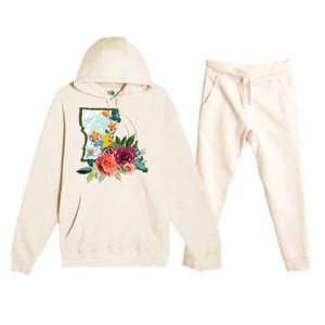 Louisiana Watercolor Flower Premium Hooded Sweatsuit Set