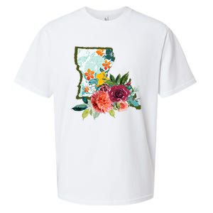 Louisiana Watercolor Flower Sueded Cloud Jersey T-Shirt