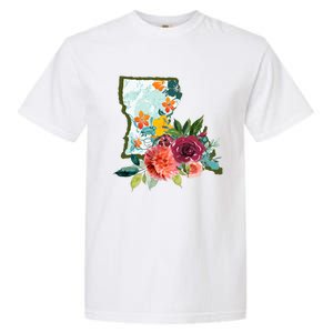 Louisiana Watercolor Flower Garment-Dyed Heavyweight T-Shirt