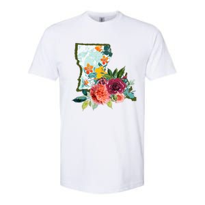 Louisiana Watercolor Flower Softstyle CVC T-Shirt