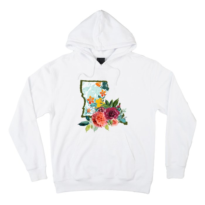 Louisiana Watercolor Flower Hoodie