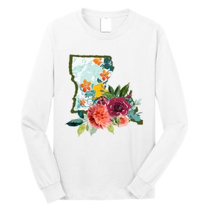 Louisiana Watercolor Flower Long Sleeve Shirt