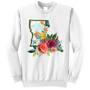 Louisiana Watercolor Flower Sweatshirt