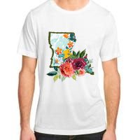 Louisiana Watercolor Flower Adult ChromaSoft Performance T-Shirt