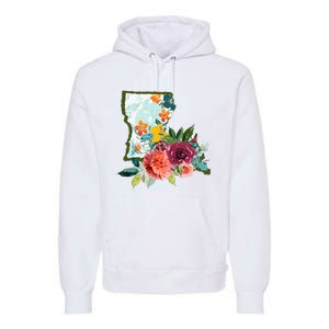 Louisiana Watercolor Flower Premium Hoodie